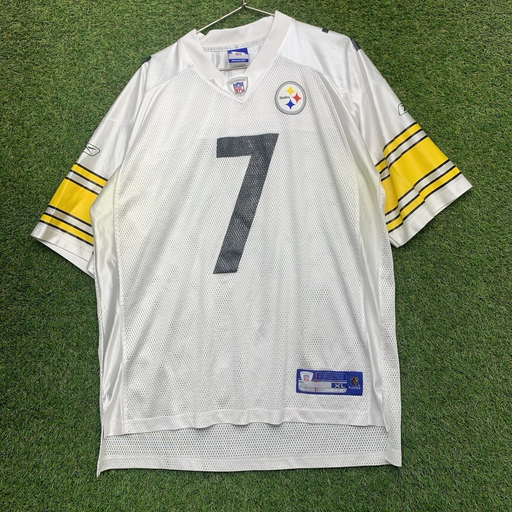 Reebok Pittsburgh Steelers Jersey Mens XL #7 Roethlisberger On Field White Mesh